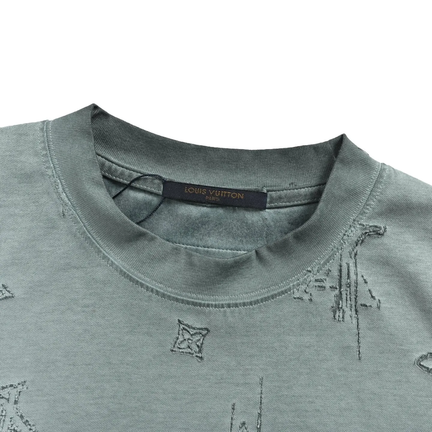 Louis Vuitton/Louis Vuitton presbyopia burnt flower washed distressed short sleeves